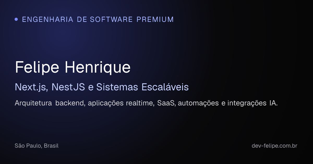 Felipe Henrique — Engenheiro de Software | Next.js, NestJS, Sistemas ...